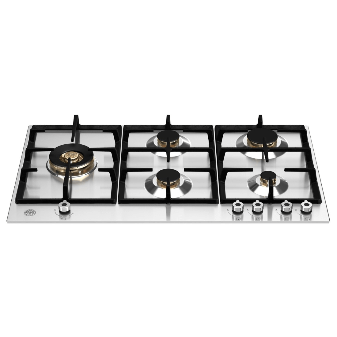 Cooktop à Gás Bertazzoni Professional 5 Bocas Inox 89cm em inox com 5 queimadores Sabaf, trempes ferro fundido e acendimento automático